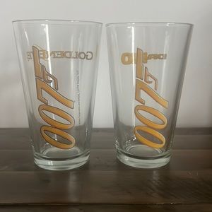 Bond 007 Goldeneye and Dr No Set of Glasses Vintage 1995 15oz